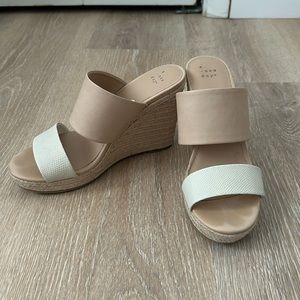 A New Day | Wedge Heel Neutral Wicker | Size 9